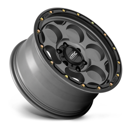 KMC - DIRTY HARRY SATIN GRAY W/BLACK LIP 17X8.5 6X139.7 ET 0