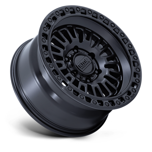 KMC - AZTEC MATTE BLACK W/ GLASS BLACK LIP 17X8.5 6X139.7 ET 0