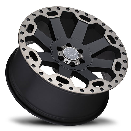 BLACK RHINO WARLORD MATTE BLACK W/MACHINE 20X9.0 6X139.7