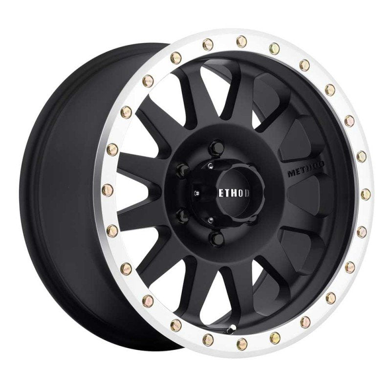 Method MR 304 Double Standard Matte Black/Machined Street Loc 7x8.5, 0mm Offset, 6x135
