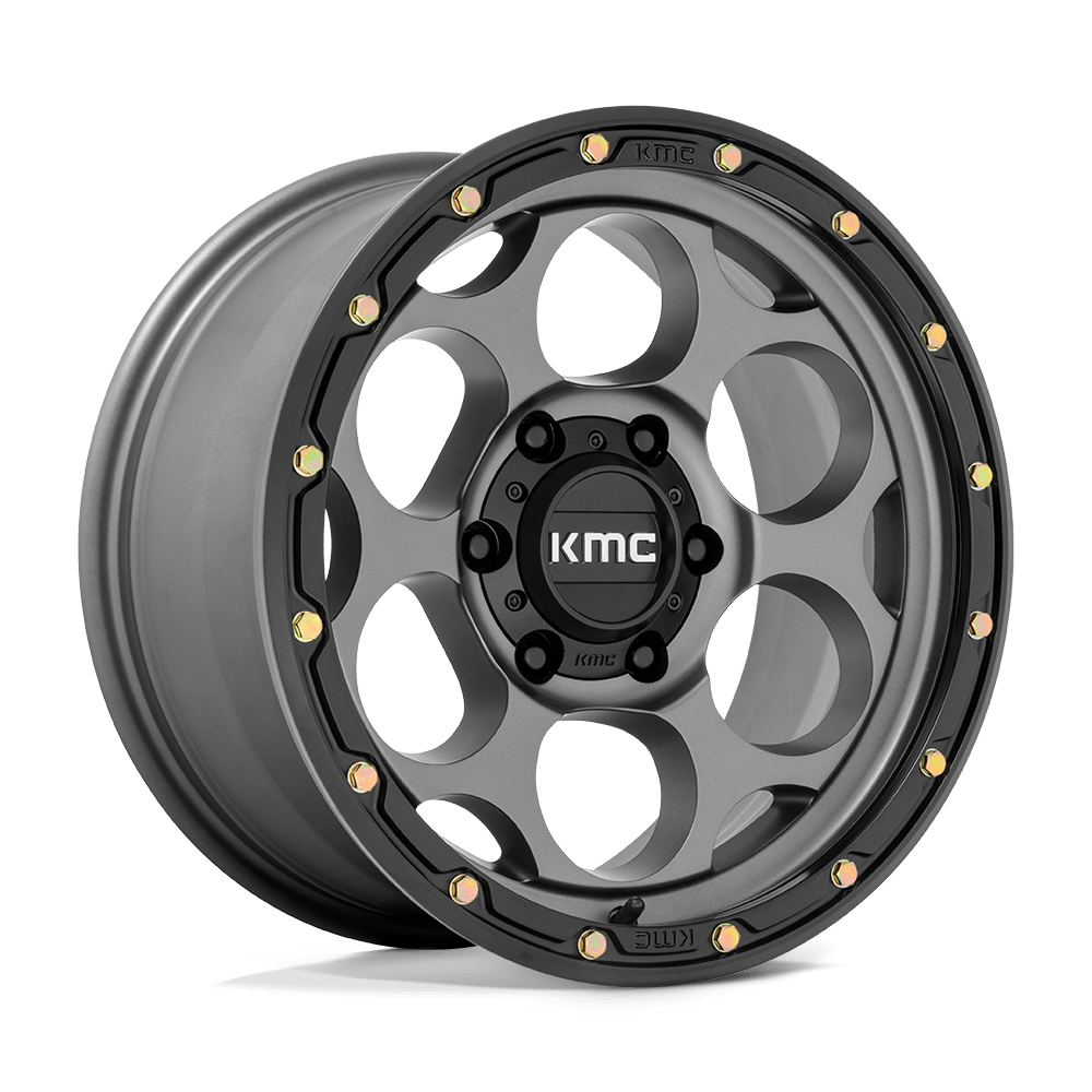 KMC - DIRTY HARRY SATIN GRAY W/BLACK LIP 17X8.5 6X139.7 ET 0