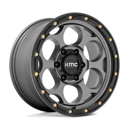 KMC - DIRTY HARRY SATIN GRAY W/BLACK LIP 17X8.5 6X139.7 ET 0