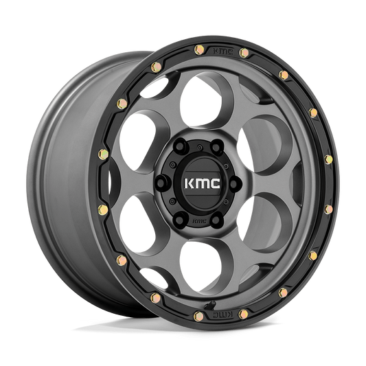 KMC - DIRTY HARRY SATIN GRAY W/BLACK LIP 17X8.5 6X139.7 ET 0