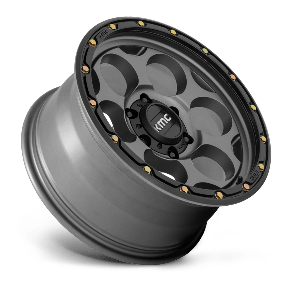 KMC - DIRTY HARRY SATIN GRAY W/BLACK LIP 17X8.5 6X139.7 ET 0
