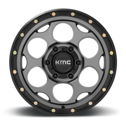 KMC - DIRTY HARRY SATIN GRAY W/BLACK LIP 17X8.5 6X139.7 ET 0