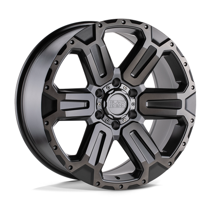 BLACK RHINO WANAKA MATTE GUNMETAL W/BRUSHE 17X8.5 6X139.7