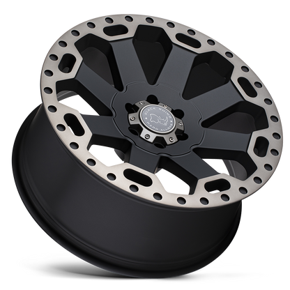 BLACK RHINO WARLORD  MATTE BLACK W/MACHIN 17x9.0 6X139.7
