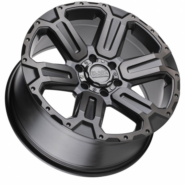 BLACK RHINO WANAKA MATTE GUNMETAL W/BRUSHE 17X8.5 6X139.7