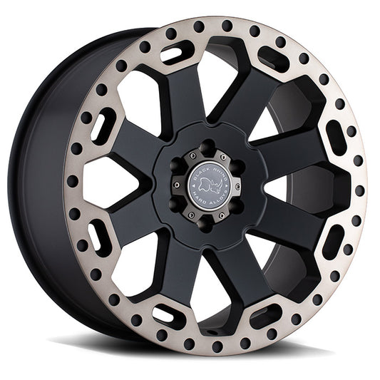 BLACK RHINO WARLORD MATTE BLACK W/MACHINE 17x8.0 5X120