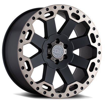 BLACK RHINO - WARLORD MATTE BLACK W/MACHINE 17x9.0 6X135
