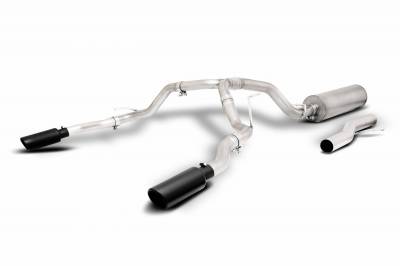 GIBSON 2021 SUBURBAN XL 1500 5.3L Cat-Back Dual Split Exhaust System, Black Elite